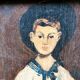 Painting "The Little Sailor" signed Jean Bauman