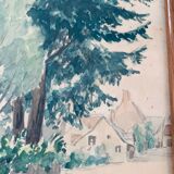 Abel renault (1903-1991) ancien tableau peinture le bois vintage