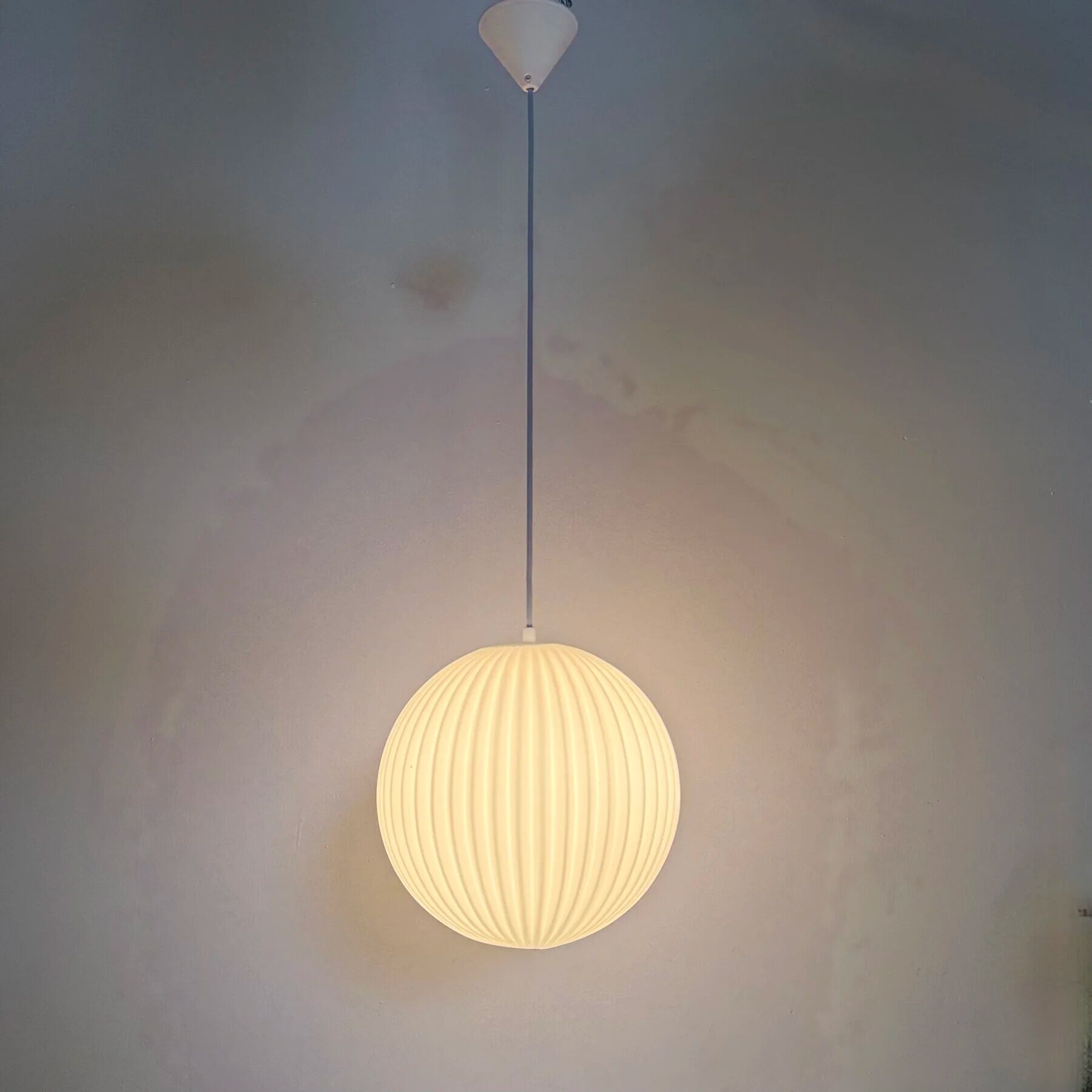 Rare Louis Kalff for Philips opaline glass pendant light, 1960s