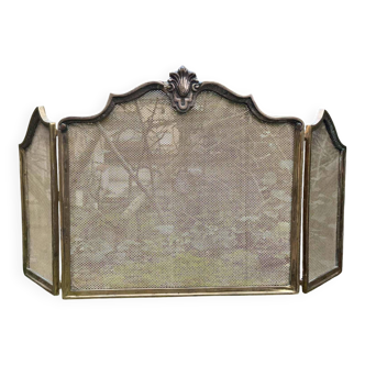 Louis XV style brass fireplace screen