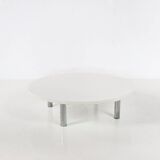 Table basse chromée et bois 1970