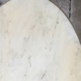 Neoclassical oval marble and bronze coffee table