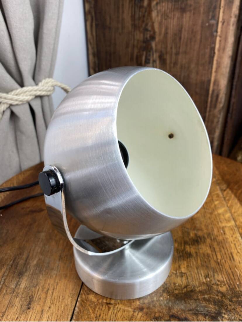 Eye Ball brushed aluminium Space Age lamp or wall light