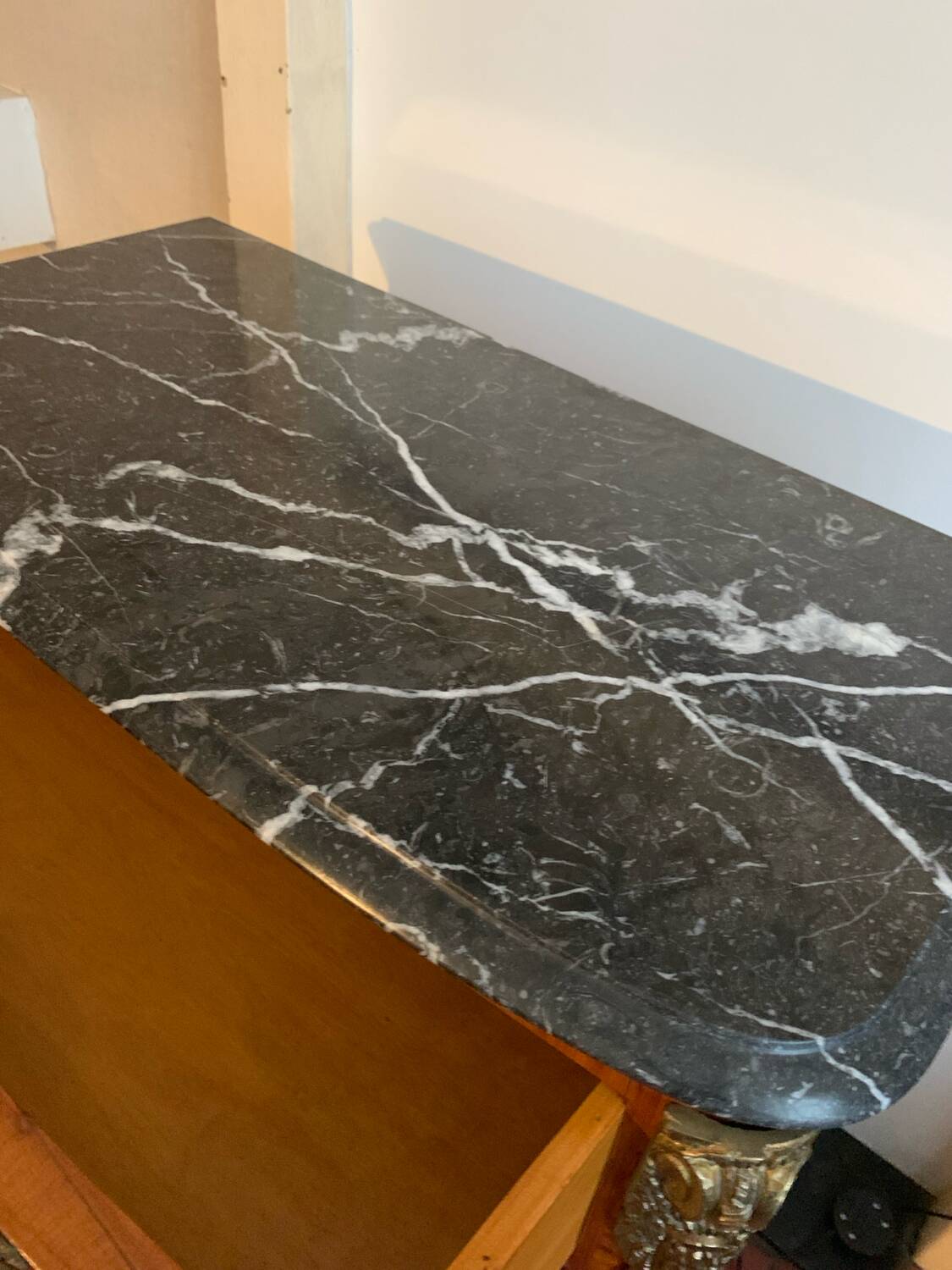 Beautiful black marble chest of drawers