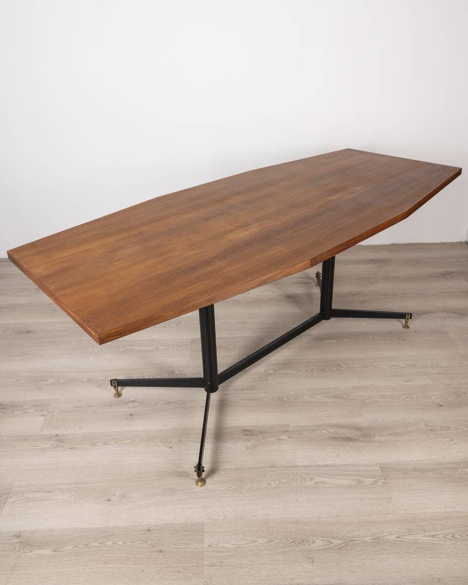 Vintage 60's table in metal and wood italian design