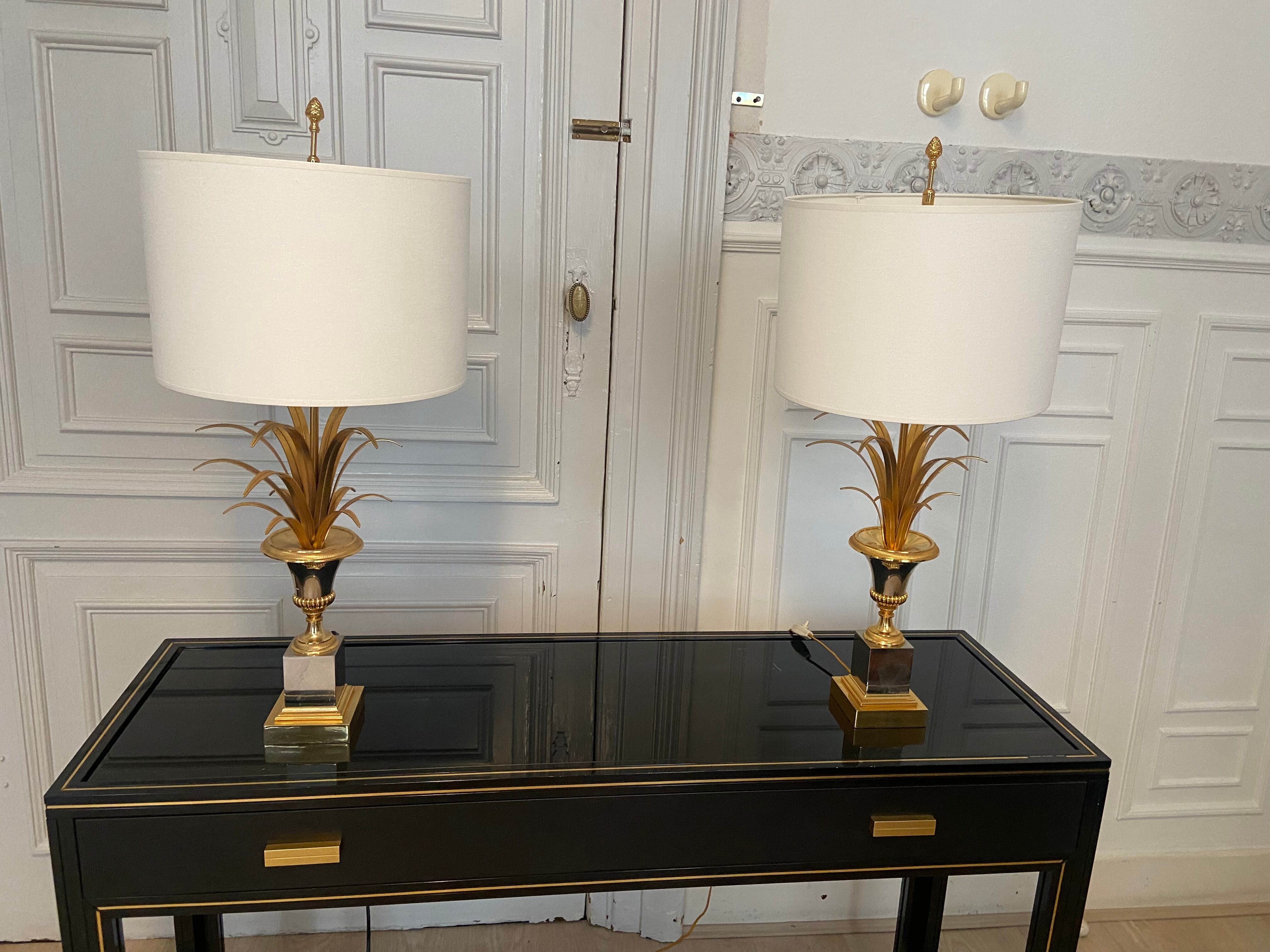 Pair of lamps ears / pineapple by Boulanger, 1970s