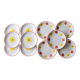 11 Yellow flower habitat plate with orange border BY PAGNOSSIN ITALY