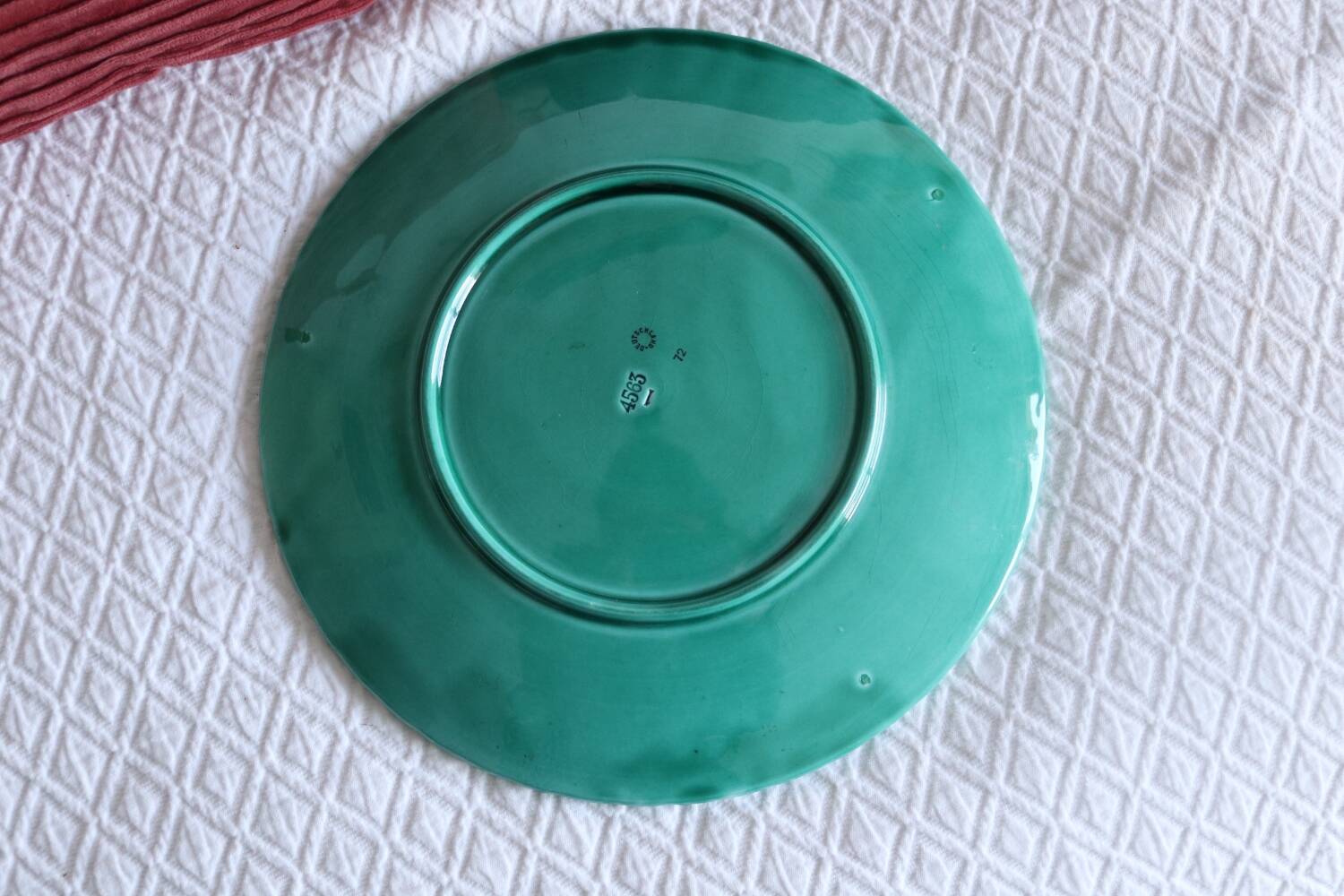 SMF Schramberg Majolica Fruit Dish Lily of the Valley and Forget-Me-Nots