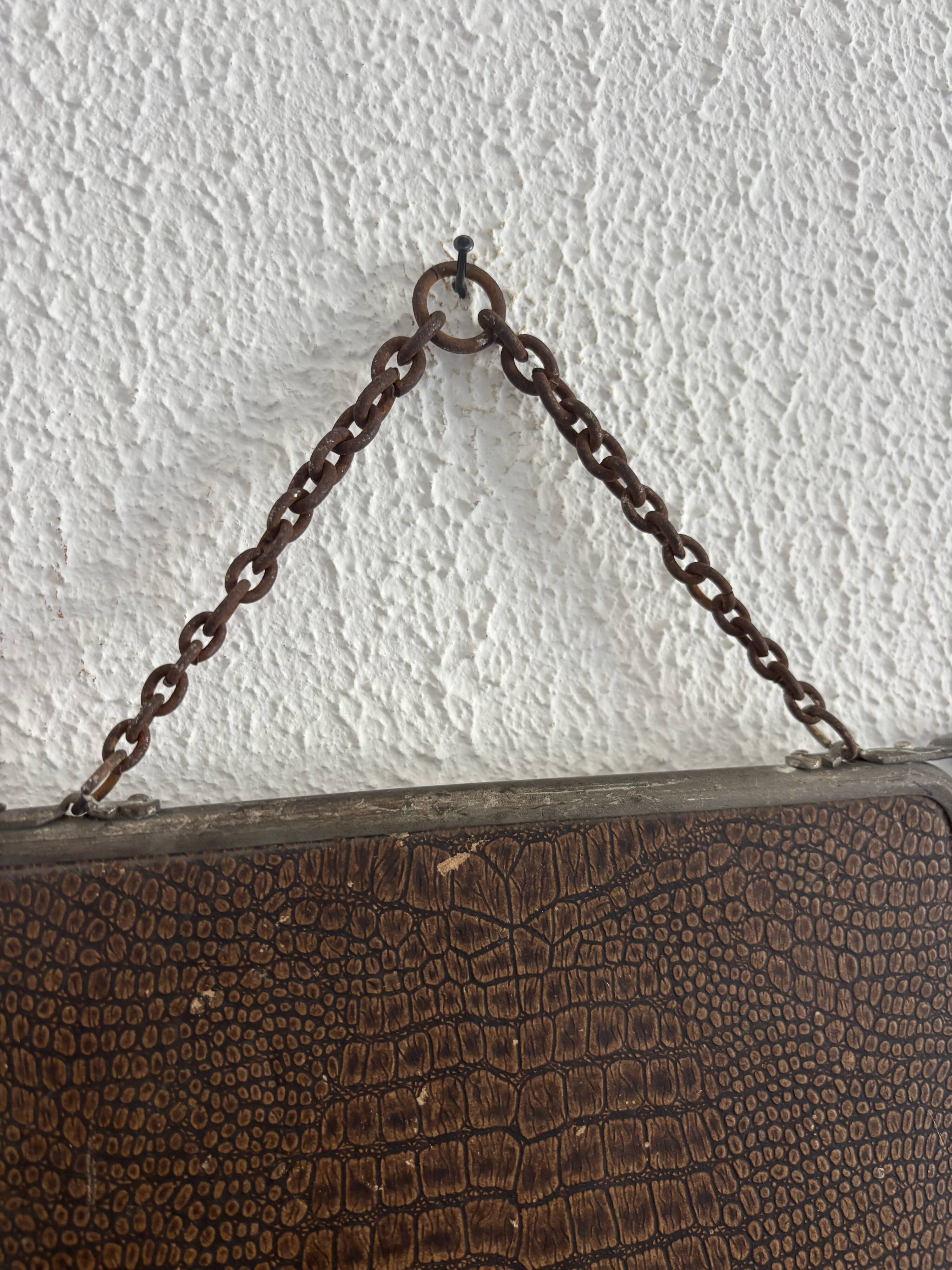 Vintage 1930s triptych barber mirror registered G.B Paris - 28 x 69 cm