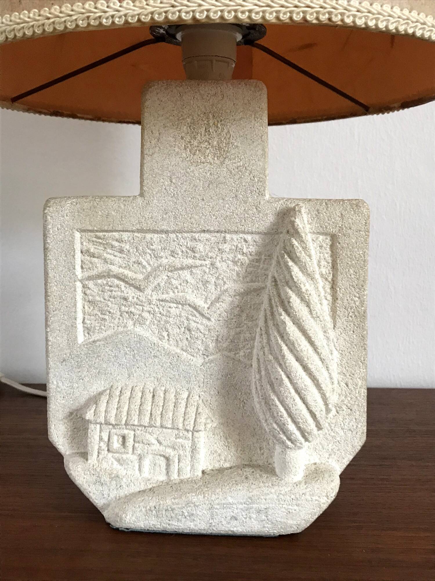 Lampe vintage en pierre du Gard années 70