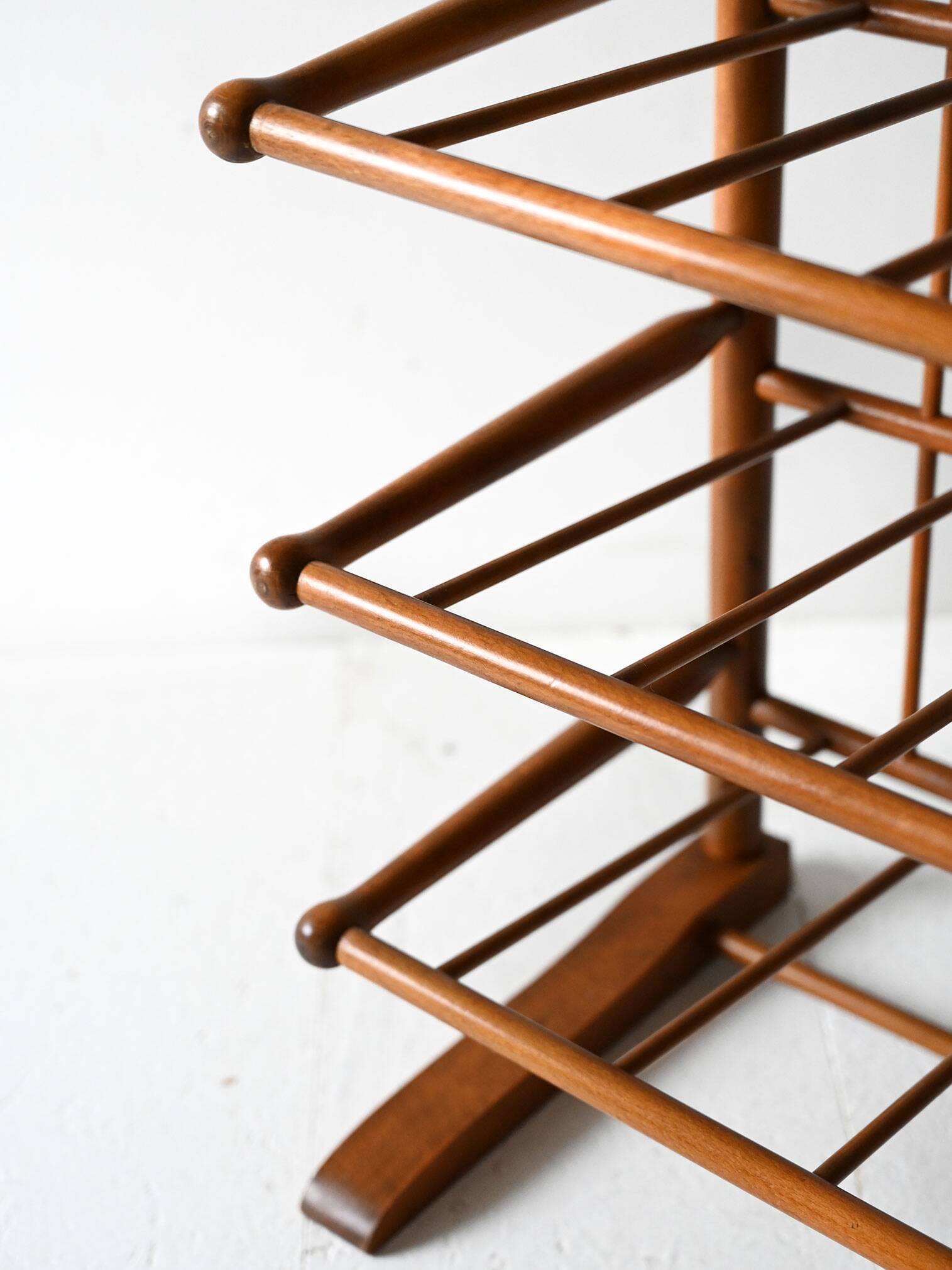 Vintage Scandinavian birch magazine rack 1940s