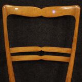 Six Italian  chairs in exotic wood and faux leather