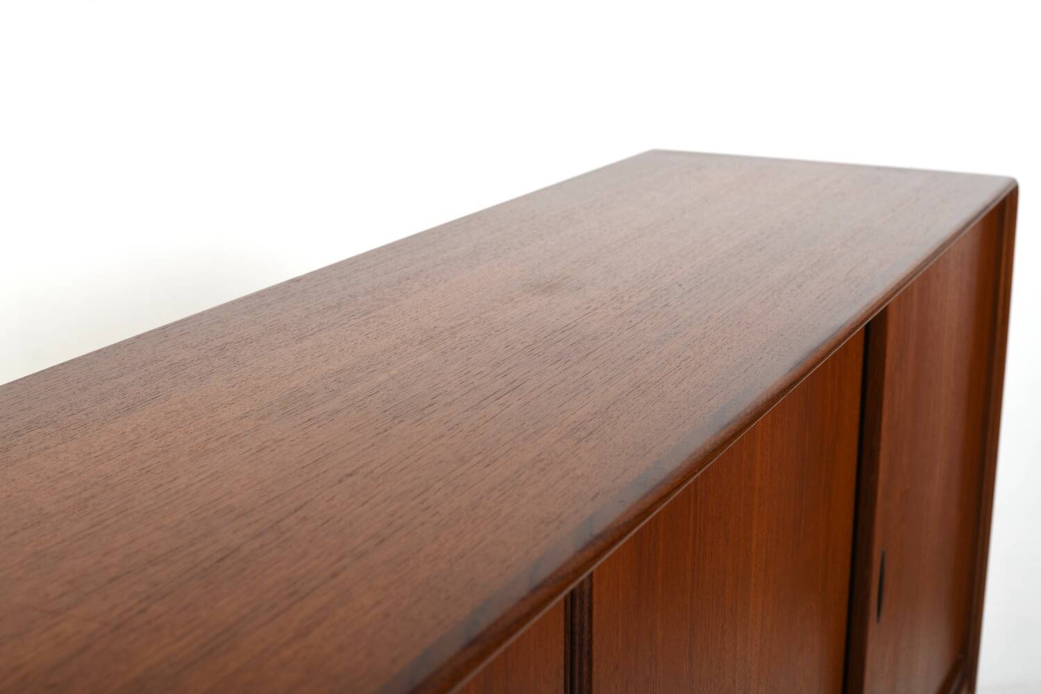 High Quality Danish Highboard with Brass Handle Inlays 1950s