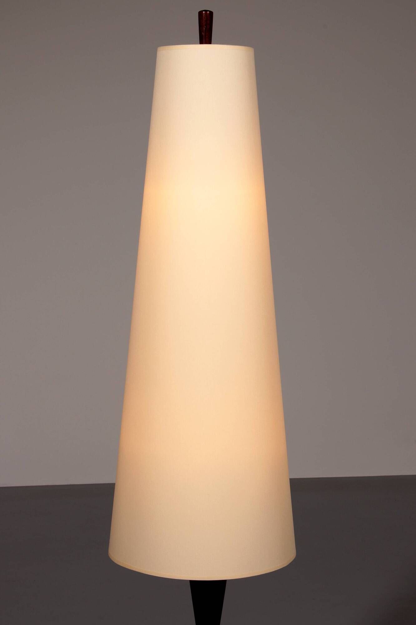 Vintage teak floor lamp with fabric shade from Parker Knoll, 1960s