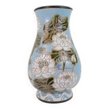 Large ceramic vase with floral pattern