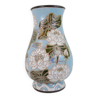 Large ceramic vase with floral pattern
