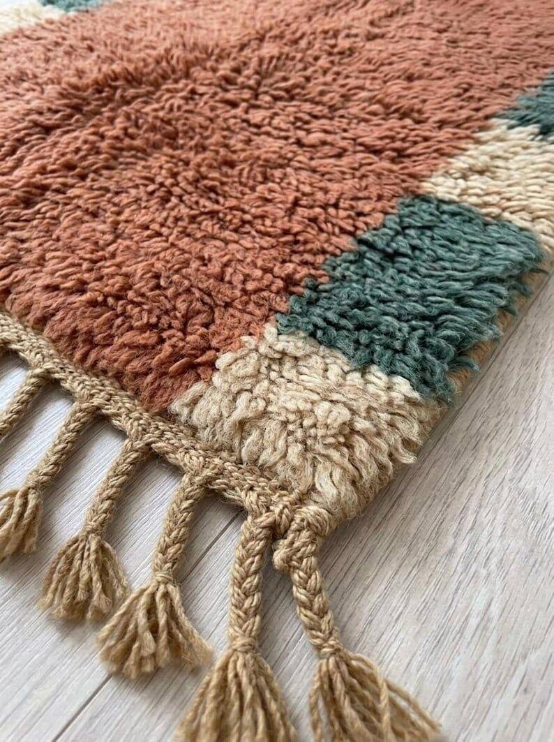 Tapis berbère boujaad fait main artisanale 75/300 cm