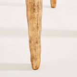 Oak and patinated bronze tripod pedestal table by Garouste & Bonetti 1987