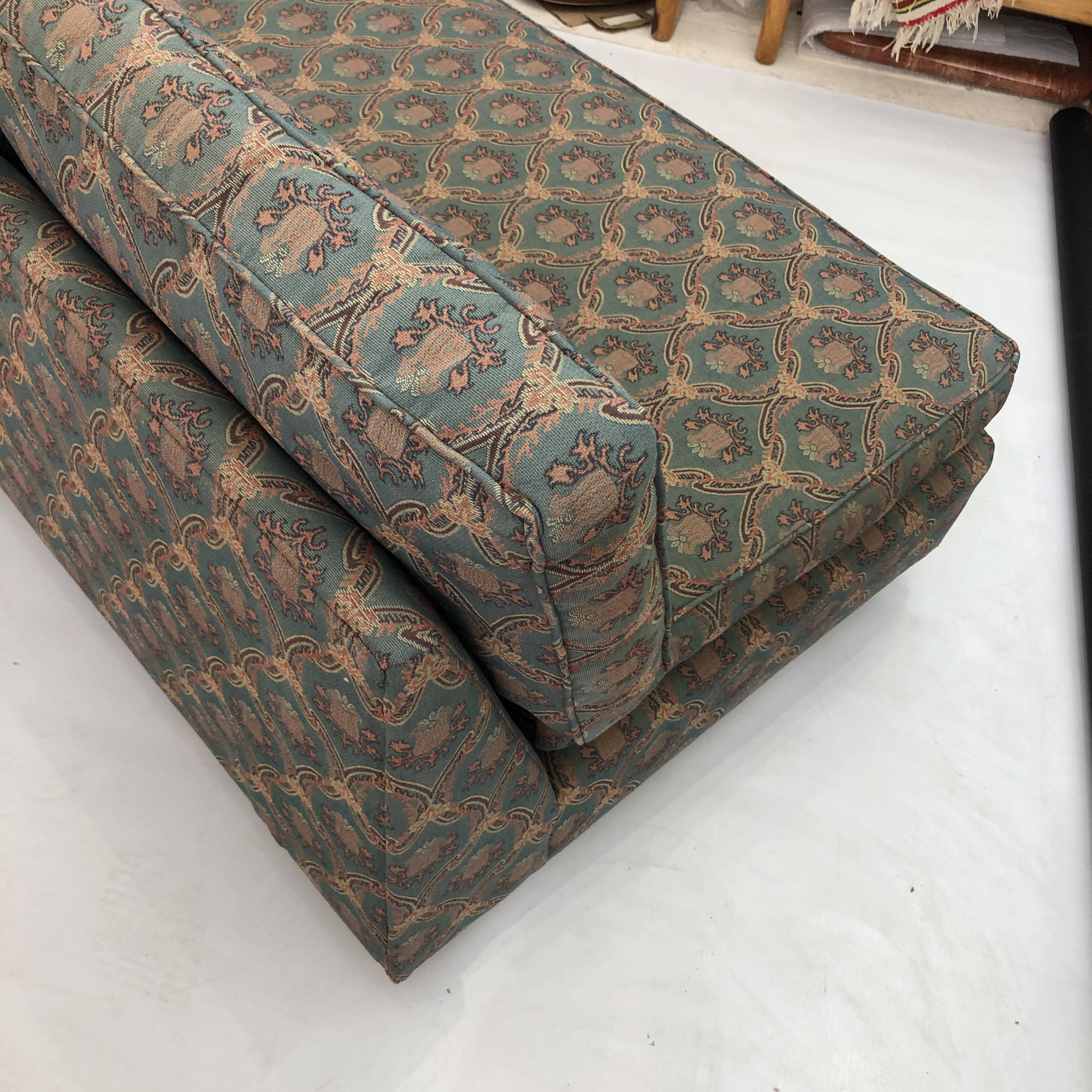 Low Tuxedo Two Seater Sofa On Wheels Mid Century Modern Settee 1960s Multicolour