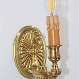 Pair of Gilt Bronze Wall Lamps, Directoire Style, Lucien Gau