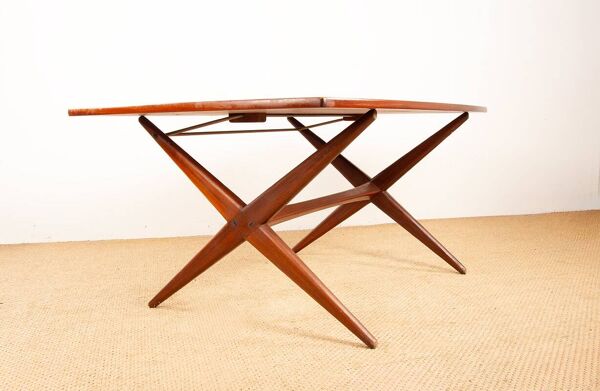 Table Scandinave Vintage, haute et basse, en Teck par Frederik Kayser 1960.