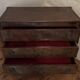Commode ancienne 3 tiroirs style Empire/Restauration Poignées bronze cordée