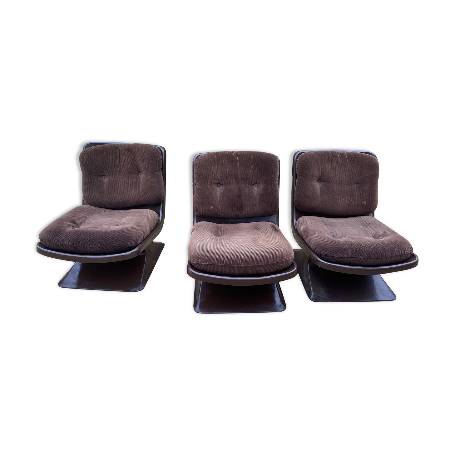 Set of 3 Albert Jacob easy chairs for Grosfillex 1970