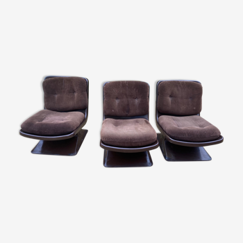 Set de 3 chauffeuses Albert Jacob pour Grosfillex 1970