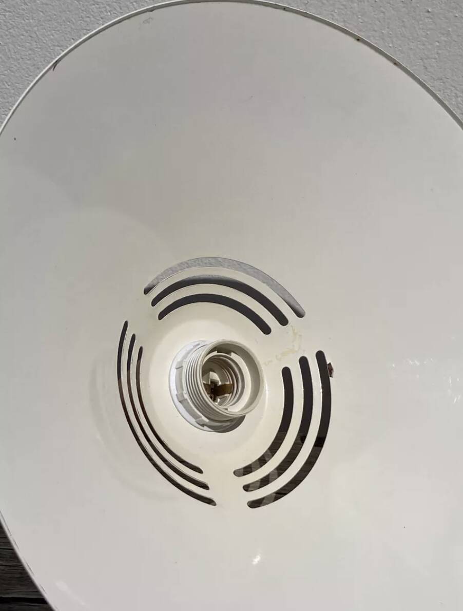 Scandinavian white metal pendant light