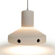 Matte glazed ceramic hanging lamp/ 1970s