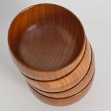 Mid-Century Modern Teak Wood Bowls, Sweden, Set of 4