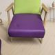 Pair of restored vintage armchairs, green and purple upholstery