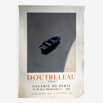 Pierre doutreleau, galerie de paris, 1968. affiche originale en lithographie mourlot