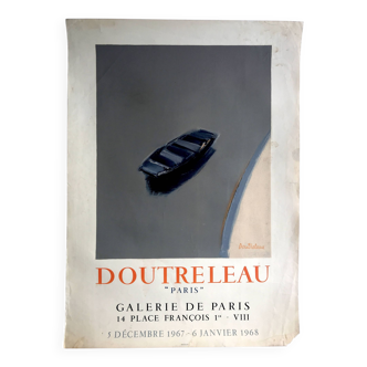 Pierre doutreleau, galerie de paris, 1968. affiche originale en lithographie mourlot