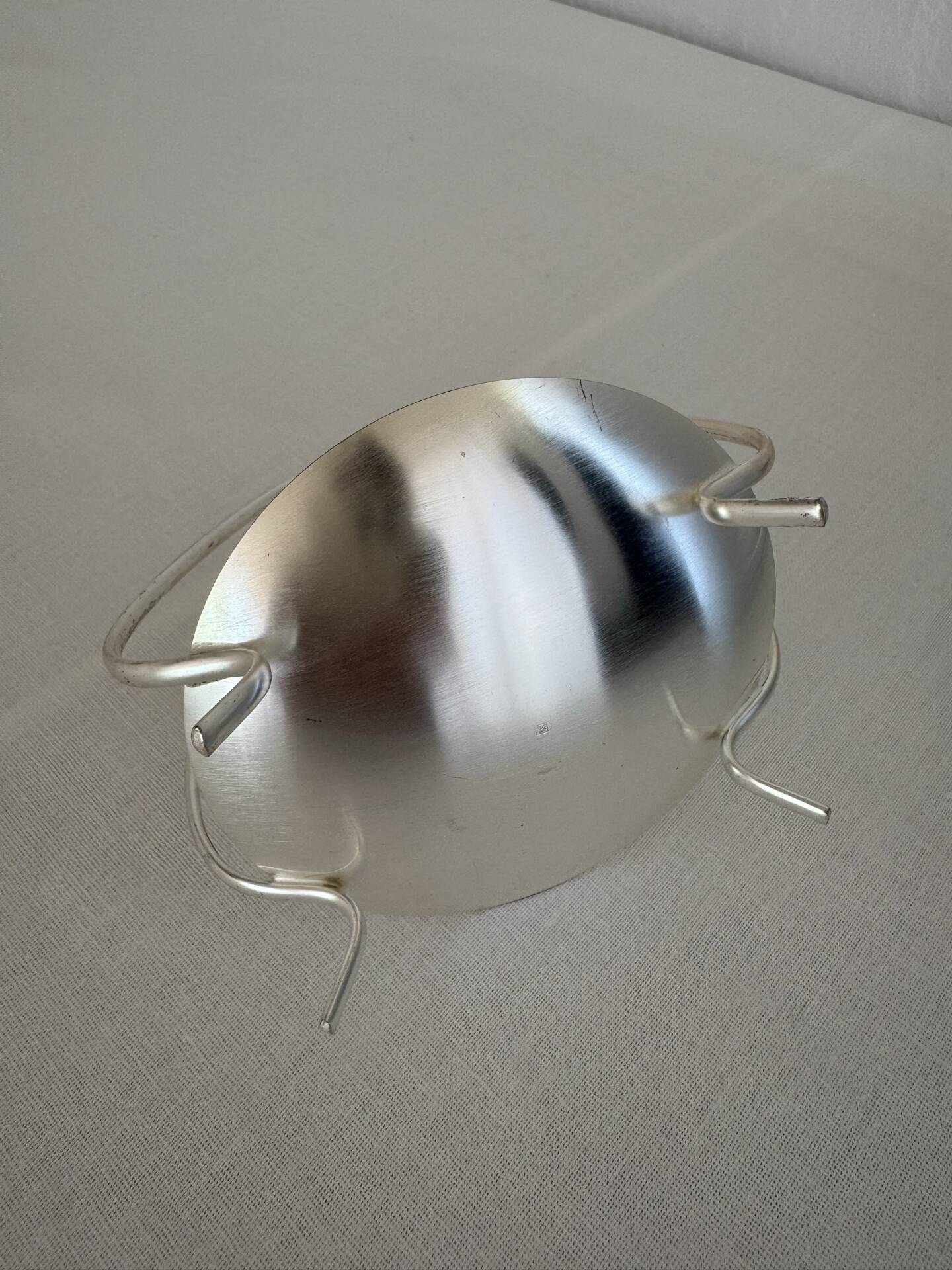 Vintage Pair Of 60’s WMF Silver Plated Serving Dish With Smoked Glass