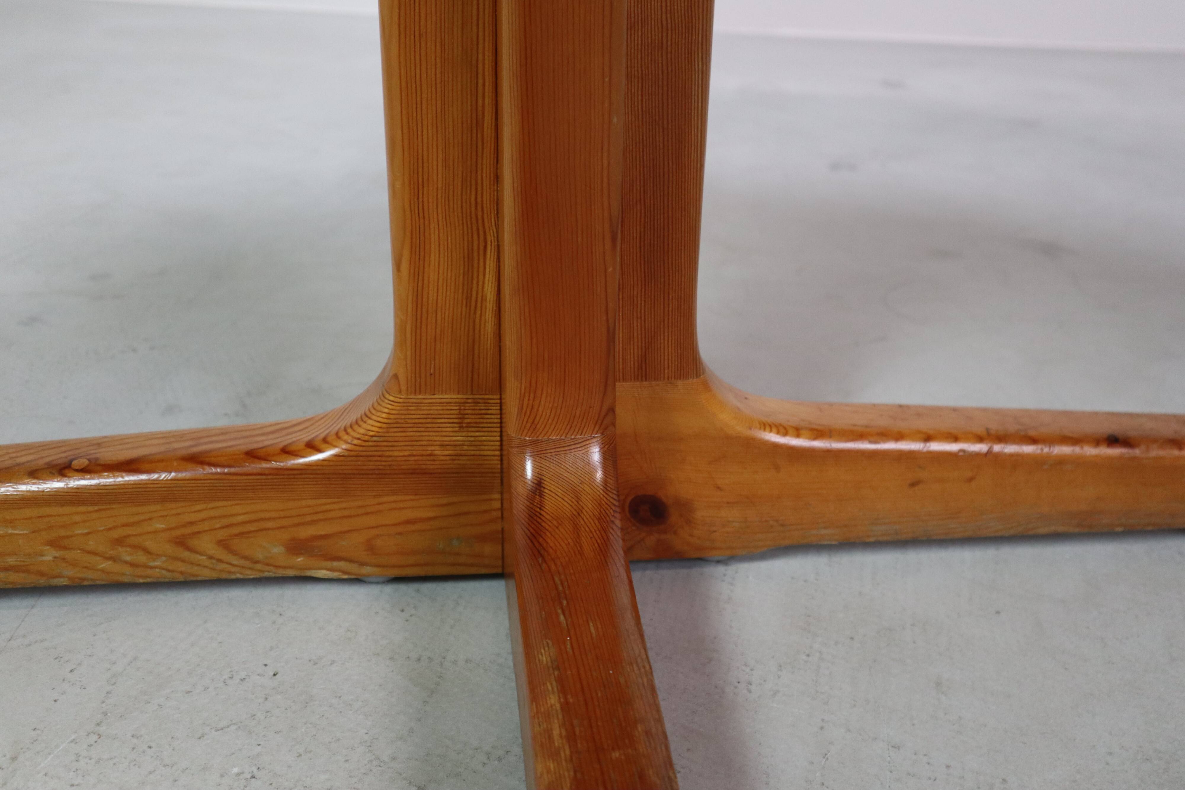 Scandinavian solid pine extendable dining table