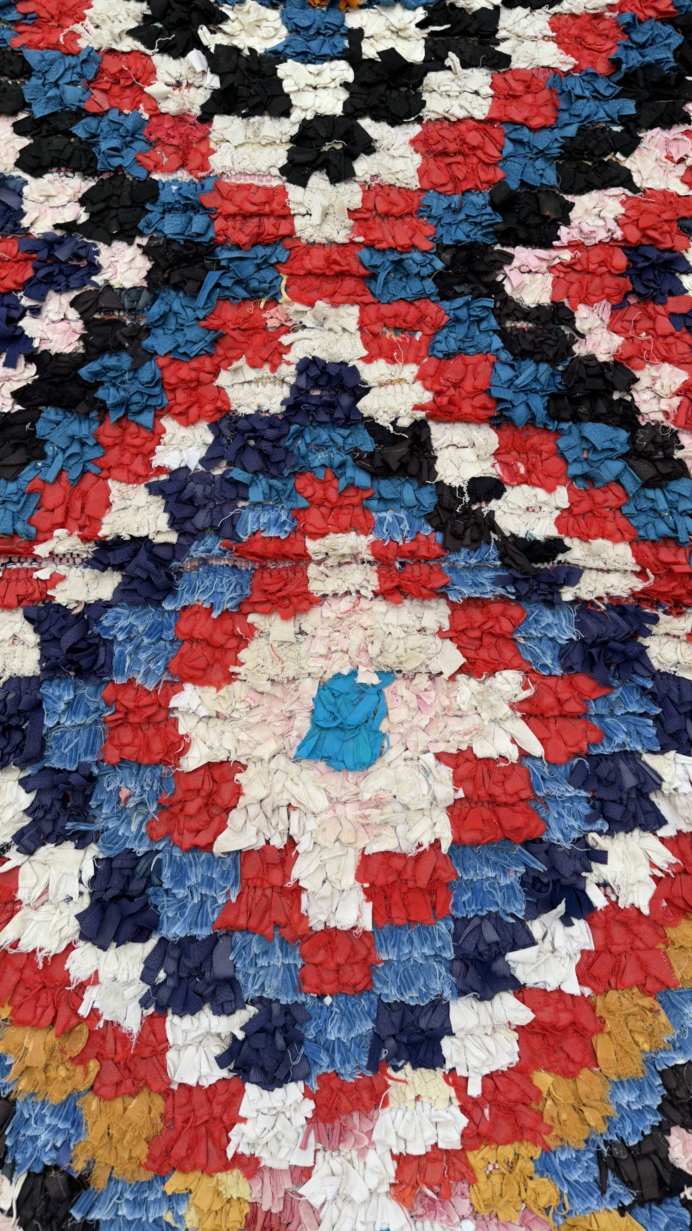 Tapis Berbère Boucherouite coloré - 85 x 153 cm