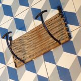 Iron and rattan coat rack 1950