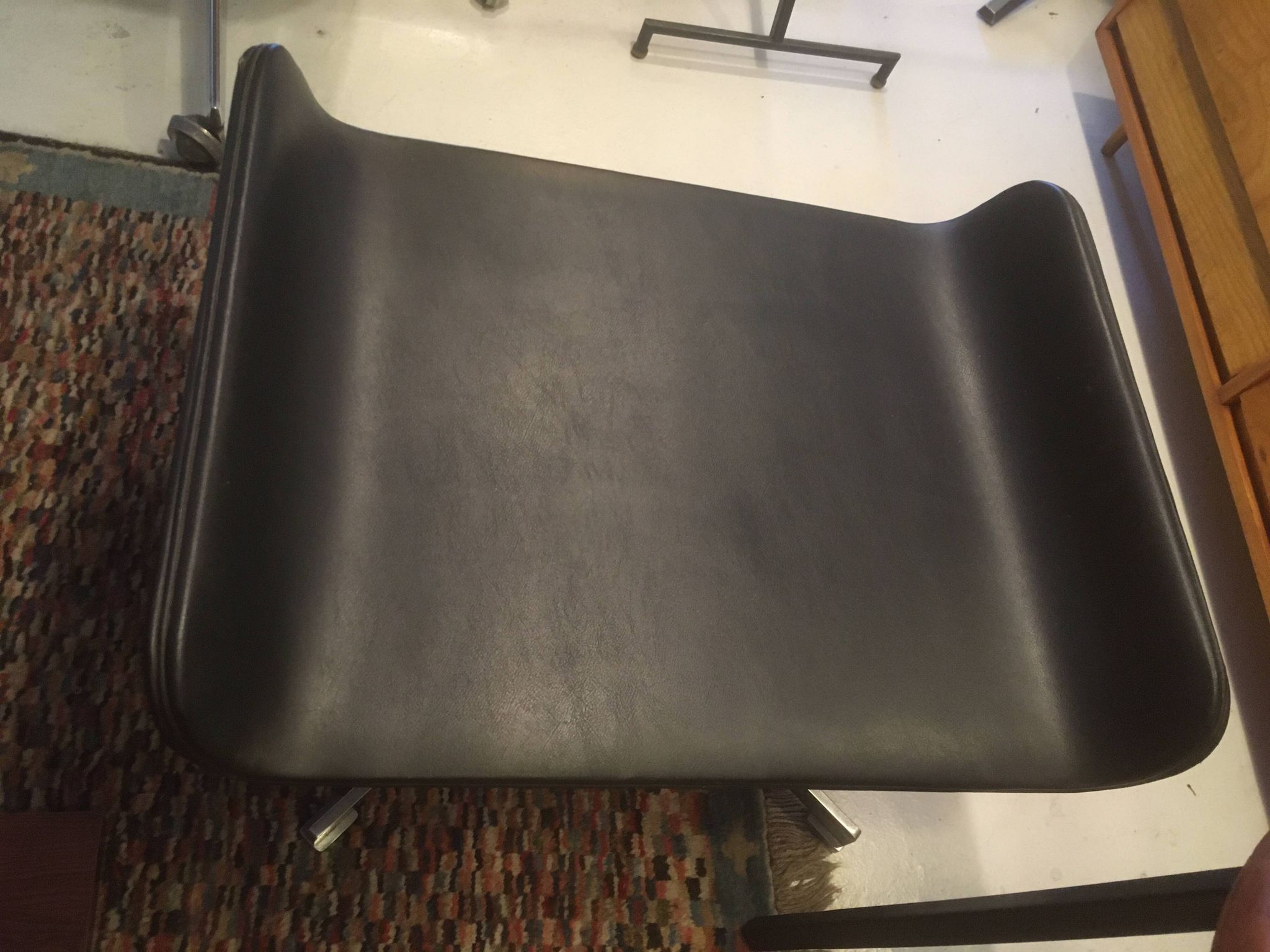 Tabouret en cuir, Danemark, années 1960
