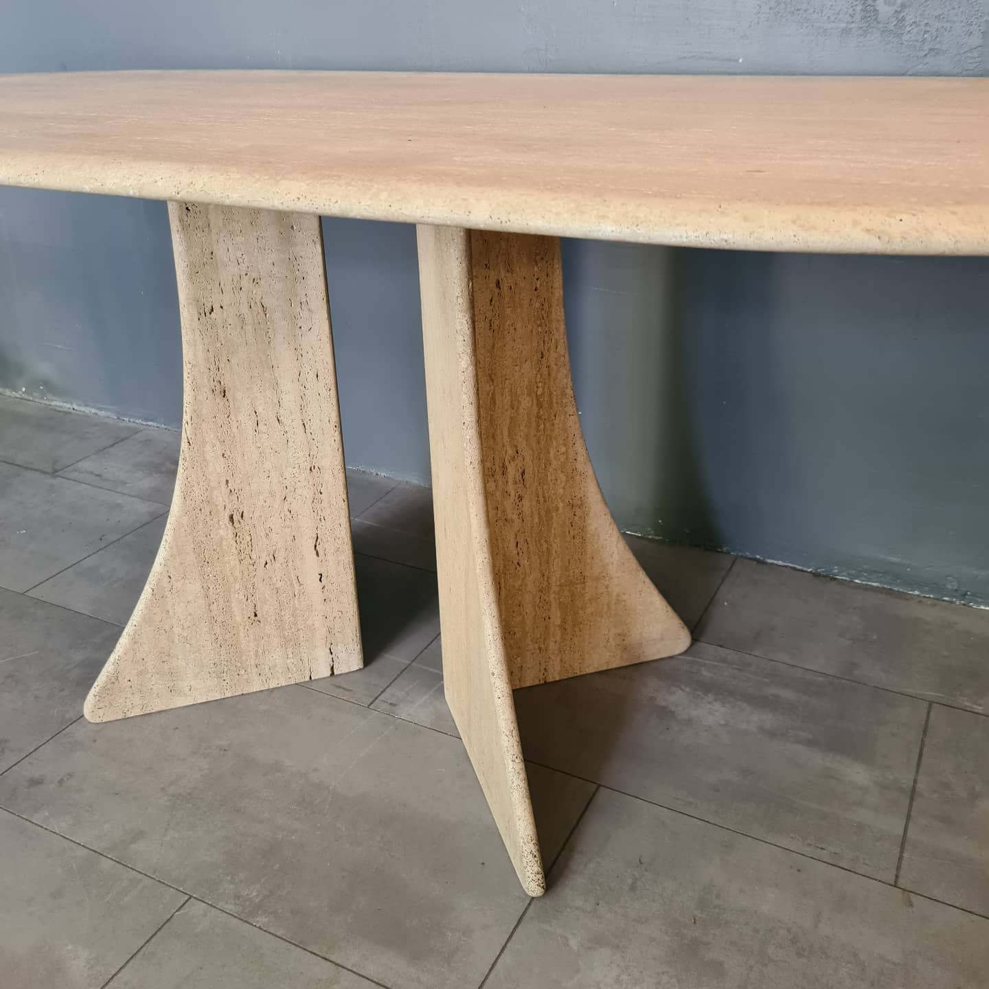 Vintage travertine dining table