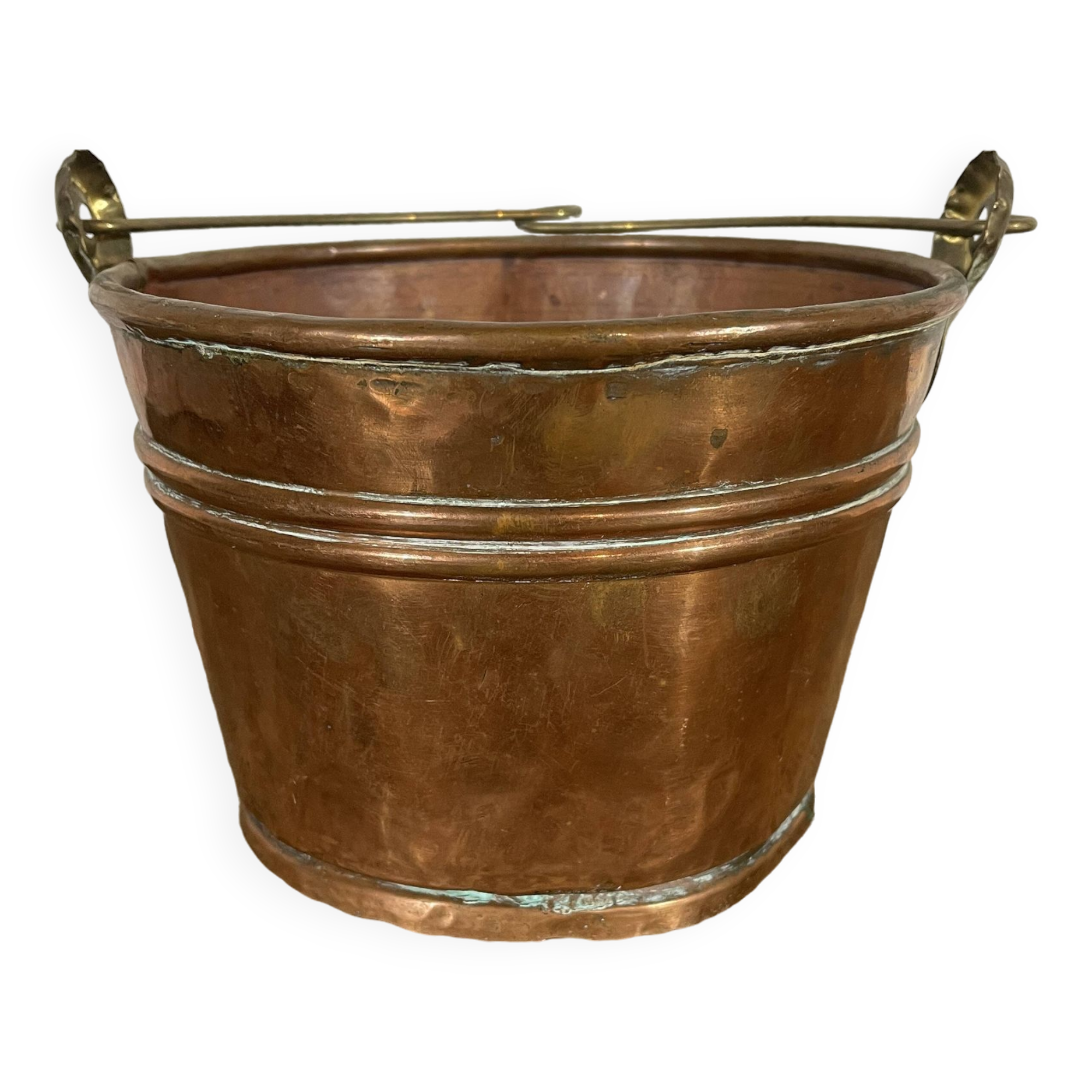 Old copper flower pot