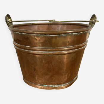 Old copper flower pot