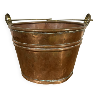 Old copper flower pot