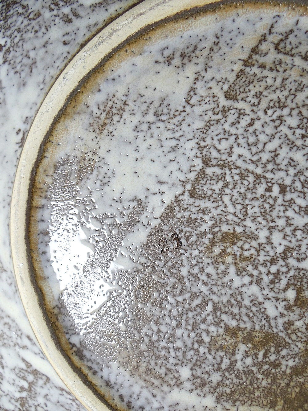 Large ceramic art bowl from the 50s-60s, vintage wall decoration or fruit bowl.