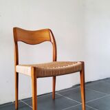4 Scandinavian chairs by Niels Otto Møller, Danish design, 1950s, wood and rope