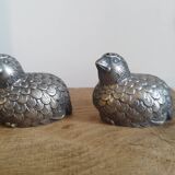 Silver-plated Quail Partridge salt and pepper shakers