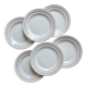 4 assiettes à dessert vintage Céranord Saint-Amand rayures rouge bleu jaune