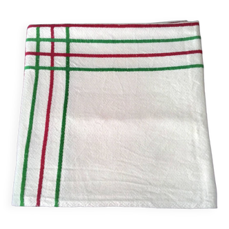 Old Basque cotton and linen tablecloth 1.40 x 1.40 m