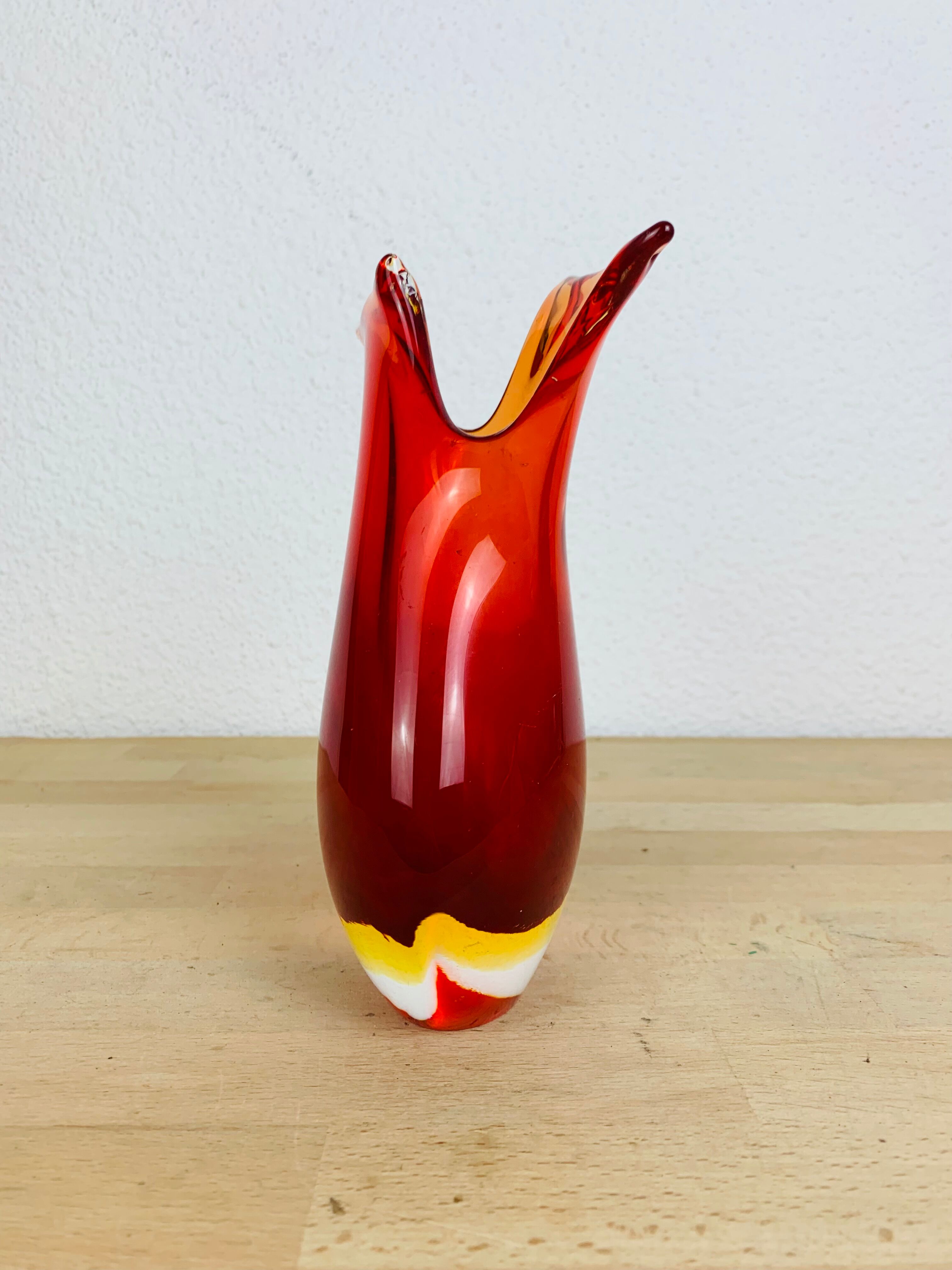 Vase Sommerso Murano, red glass