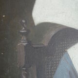 Signed portrait - Horned nun 42.5 / 32.5 on panel